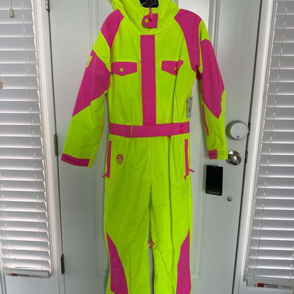 Tipsy Elves Jackets & Blazers - Tipsy Elves Women's Powder Blaster Neon Yellow Ski Suit